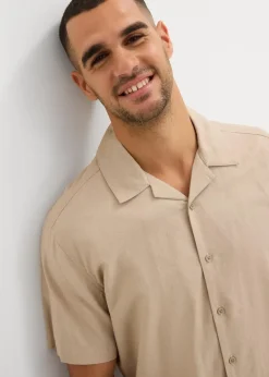 Kurzarmhemd aus luftigem Leinen-Mix, Loose Fit|bonprix Discount