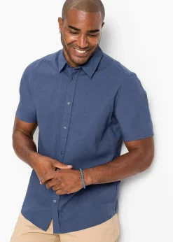 Kurzarmhemd aus luftigem Leinen-Mix|bonprix Clearance