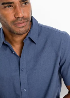 Kurzarmhemd aus luftigem Leinen-Mix|bonprix Clearance