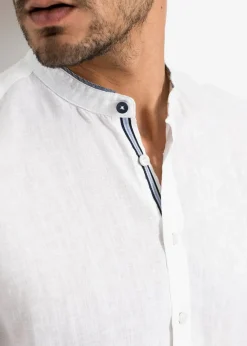bonprix Große Größen|Hemden|Kurzarmhemd aus reinem Leinen weiß