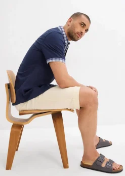 bonprix Hemden|Große Größen|Kurzarmhemd aus reiner Baumwolle dunkelblau