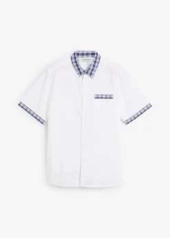 bonprix Große Größen|Hemden|Kurzarmhemd aus reiner Baumwolle weiß