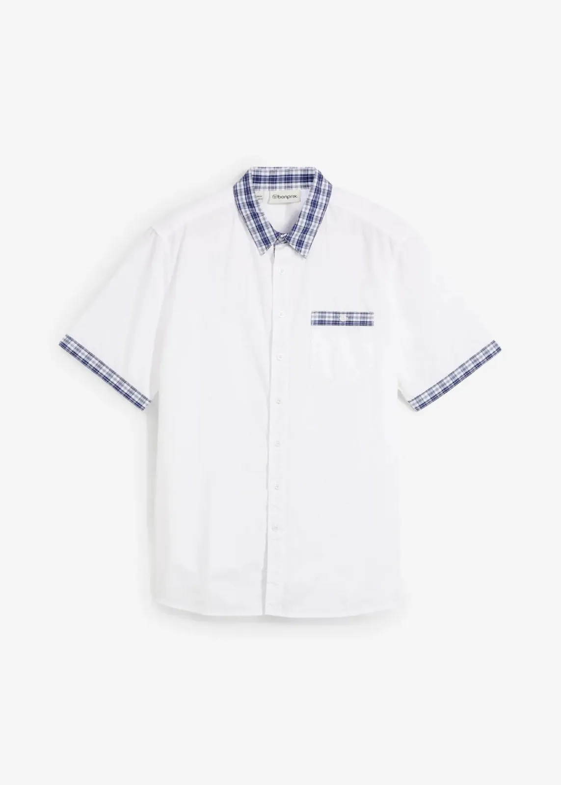 bonprix Große Größen|Hemden|Kurzarmhemd aus reiner Baumwolle weiß