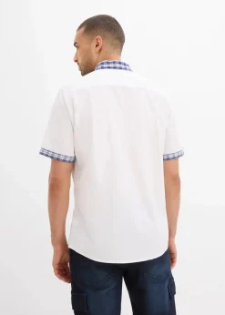 bonprix Große Größen|Hemden|Kurzarmhemd aus reiner Baumwolle weiß