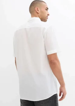 bonprix Hemden|Basics|Kurzarmhemd aus reiner Baumwolle weiß