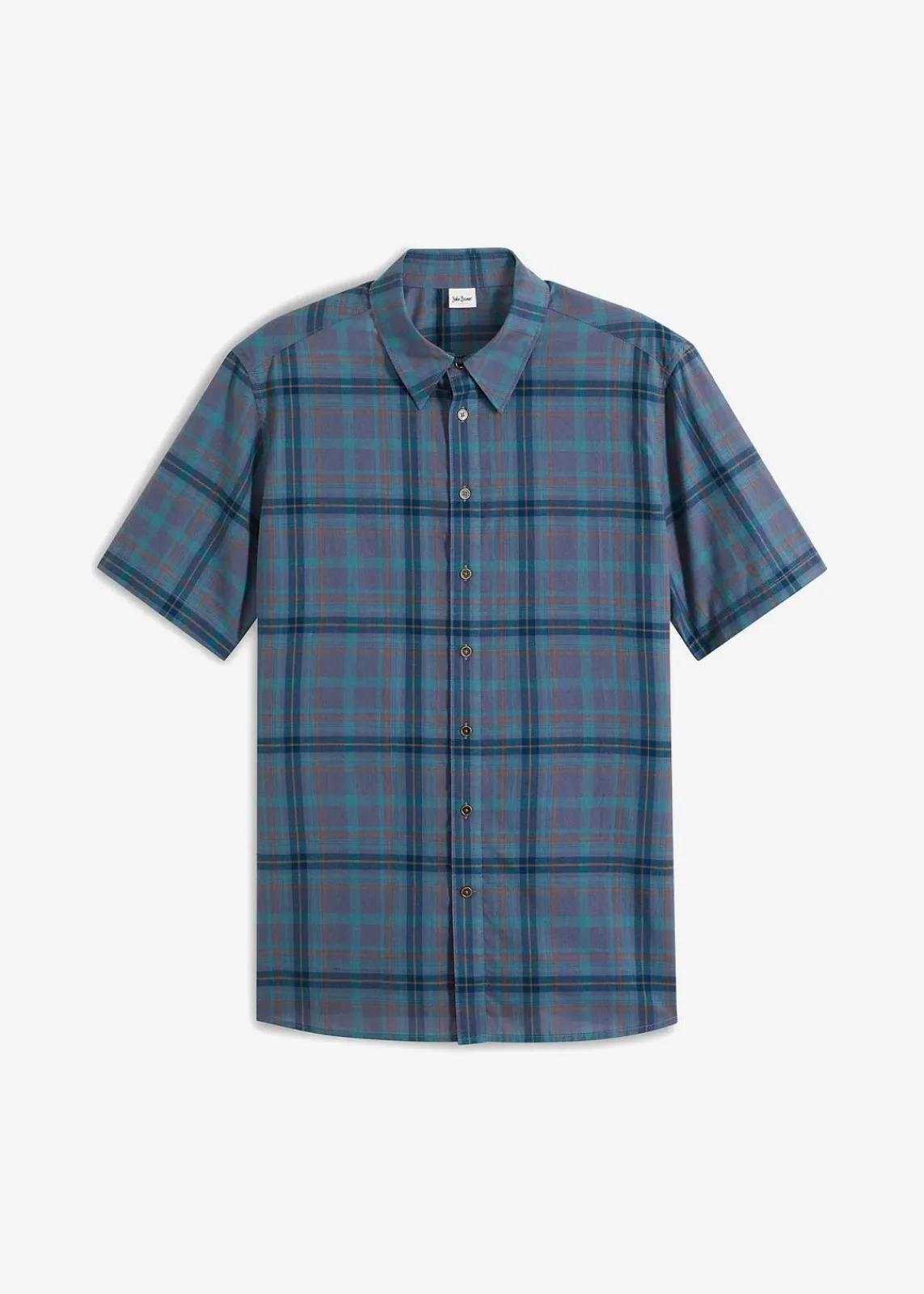 bonprix Große Größen|Hemden|Kurzarmhemd aus reiner Baumwolle blau kariert