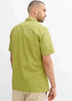 bonprix Hemden|Basics|Kurzarmhemd aus reiner Baumwolle goldoliv