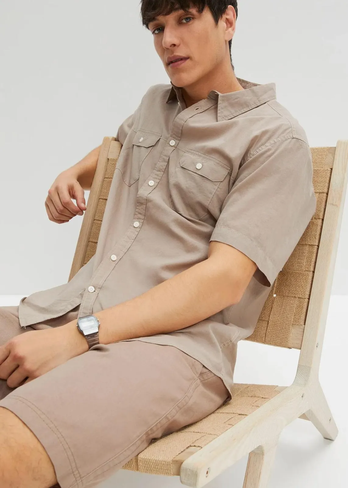 Kurzarmhemd aus reiner Baumwolle|bonprix Best