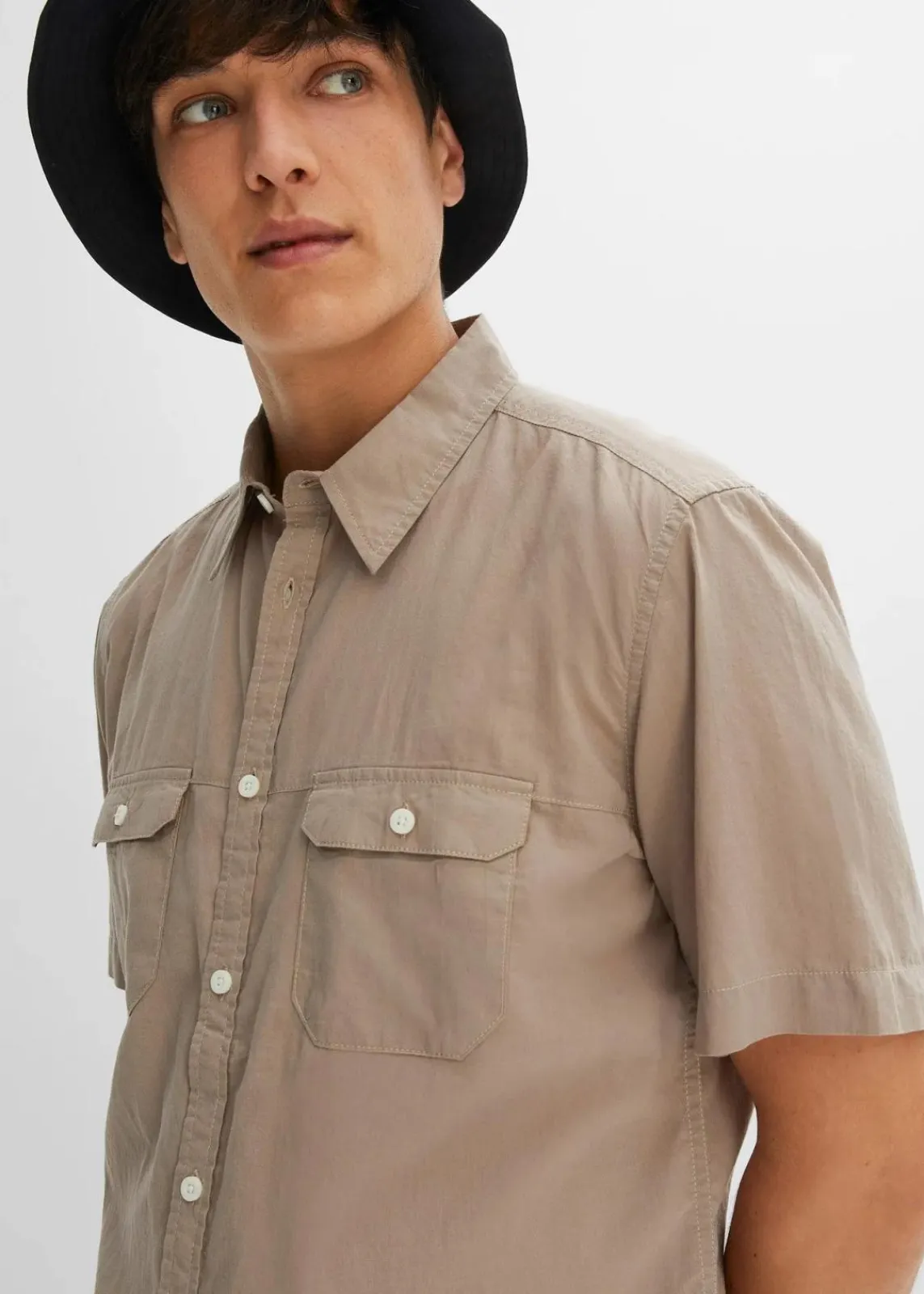 Kurzarmhemd aus reiner Baumwolle|bonprix Best