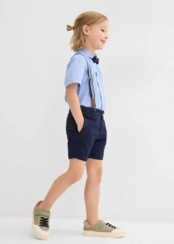 Kurzarmhemd, Chino-Bermuda, Hosenträger und Fliege (4-tlg.Set)|bonprix Clearance