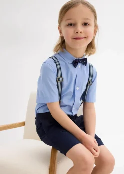 Kurzarmhemd, Chino-Bermuda, Hosenträger und Fliege (4-tlg.Set)|bonprix Clearance