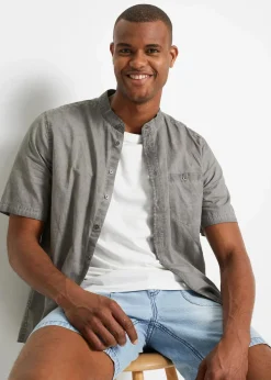 Kurzarmhemd in gewaschener Optik|bonprix Clearance