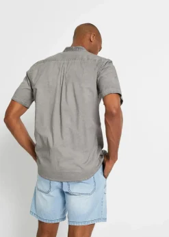 Kurzarmhemd in gewaschener Optik|bonprix Clearance