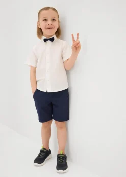 Kurzarmhemd und Fliege aus reiner Baumwolle (2-tlg.Set)|bonprix Online