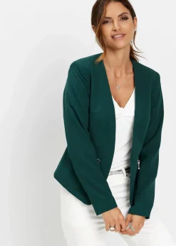 bonprix Blazer|Bekleidung·Basics|Kurzblazer tiefgrün