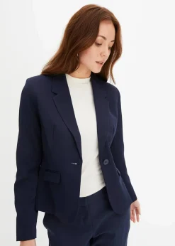bonprix Blazer|Nachhaltigere Materialien|Kurzblazer dunkelblau