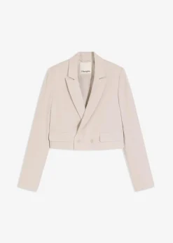 bonprix Bekleidung·Basics|Blazer|Kurzblazer steingrau