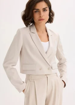bonprix Bekleidung·Basics|Blazer|Kurzblazer steingrau