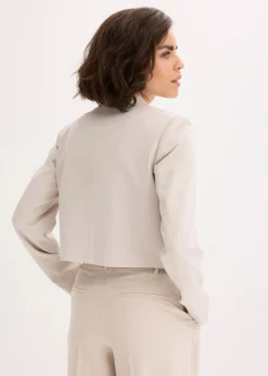 bonprix Bekleidung·Basics|Blazer|Kurzblazer steingrau