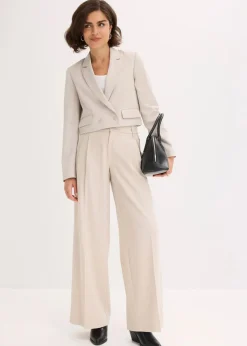 bonprix Bekleidung·Basics|Blazer|Kurzblazer steingrau