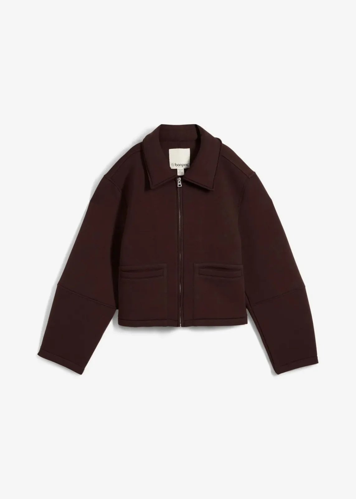 bonprix Bekleidung·Hosen|Jacken & Mäntel|Kurze Jacke aus Scuba dunkelbraun