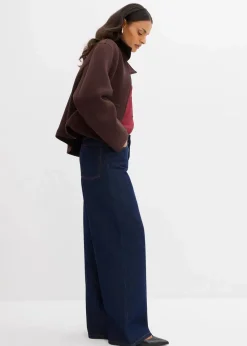 bonprix Bekleidung·Hosen|Jacken & Mäntel|Kurze Jacke aus Scuba dunkelbraun