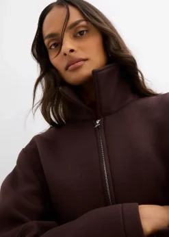 bonprix Bekleidung·Hosen|Jacken & Mäntel|Kurze Jacke aus Scuba dunkelbraun