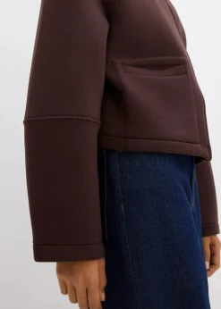 bonprix Bekleidung·Hosen|Jacken & Mäntel|Kurze Jacke aus Scuba dunkelbraun