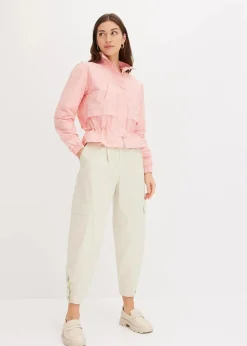 bonprix Bekleidung·Hosen|Jacken & Mäntel|Kurze Jacke mit Taillen-Tunnelzug softrosa