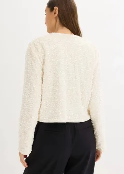 bonprix Jacken & Mäntel|Bekleidung·Hosen|kurze Pailletten-Jacke wollweiß