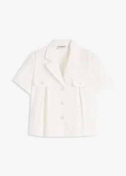 Kurze Popeline - Kurzarmbluse aus Baumwolle|bonprix Outlet