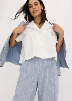 Kurze Popeline - Kurzarmbluse aus Baumwolle|bonprix Outlet