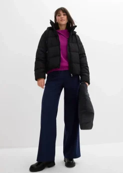 bonprix Bekleidung·Hosen|Nachhaltigere Materialien|Kurze Steppjacke schwarz