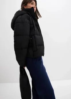 bonprix Bekleidung·Hosen|Nachhaltigere Materialien|Kurze Steppjacke schwarz