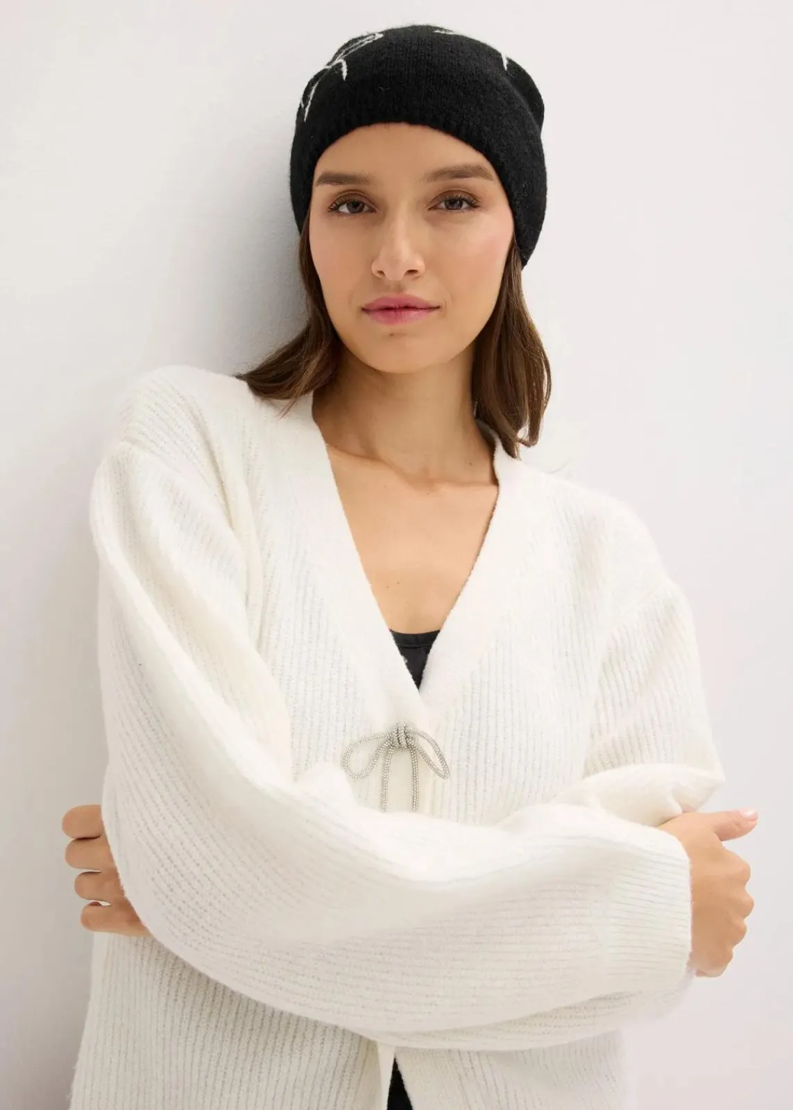 bonprix Bekleidung·Umstandsmode|Strickmode|Kurze Strickjacke wollweiß