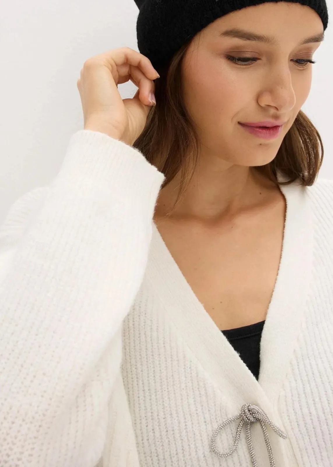 bonprix Bekleidung·Umstandsmode|Strickmode|Kurze Strickjacke wollweiß