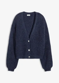 Kurze Strickjacke mit Glitzergarn und Wollanteil|bonprix Outlet