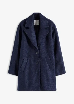 bonprix Jacken & Mäntel|Bekleidung·Hosen|Kurzer Bouclé-Mantel, oversized dunkelblau