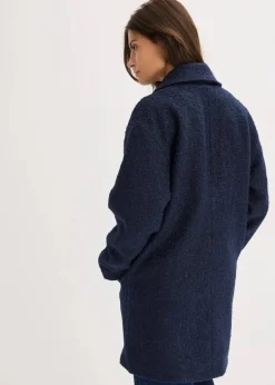 bonprix Jacken & Mäntel|Bekleidung·Hosen|Kurzer Bouclé-Mantel, oversized dunkelblau