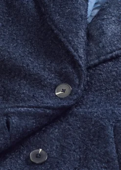 bonprix Jacken & Mäntel|Bekleidung·Hosen|Kurzer Bouclé-Mantel, oversized dunkelblau