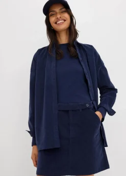 bonprix Nachhaltigere Materialien|Röcke|Kurzer Cordrock dunkelblau