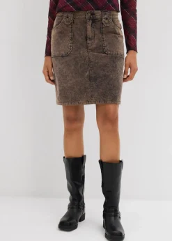 Kurzer Cordrock in Washed-Optik|bonprix Online