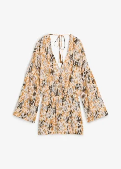 bonprix Nachhaltigere Materialien|Jumpsuits|Kurzer Jumpsuit aus fließender Viskose weiß bedruckt