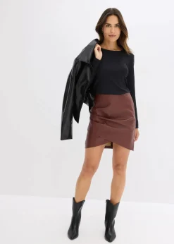 Kurzer Lederimitat-Rock|bonprix Hot