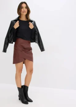 Kurzer Lederimitat-Rock|bonprix Hot