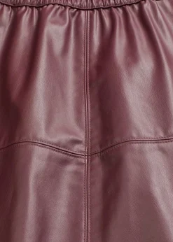 bonprix Bekleidung·Sportbekleidung|Röcke|Kurzer Lederimitat-Rock dunkelbeere