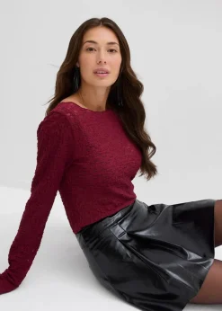 bonprix Nachhaltigere Materialien|Röcke|Kurzer Lederimitat-Rock mit Kellerfalten schwarz