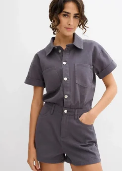 Kurzer Overall aus reiner Baumwolle|bonprix Discount