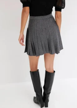 bonprix Röcke|Kurzer Plissée-Rock schwarz/weiß