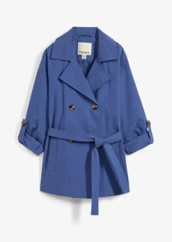 bonprix Jacken & Mäntel|kurzer Trenchcoat hellindigo